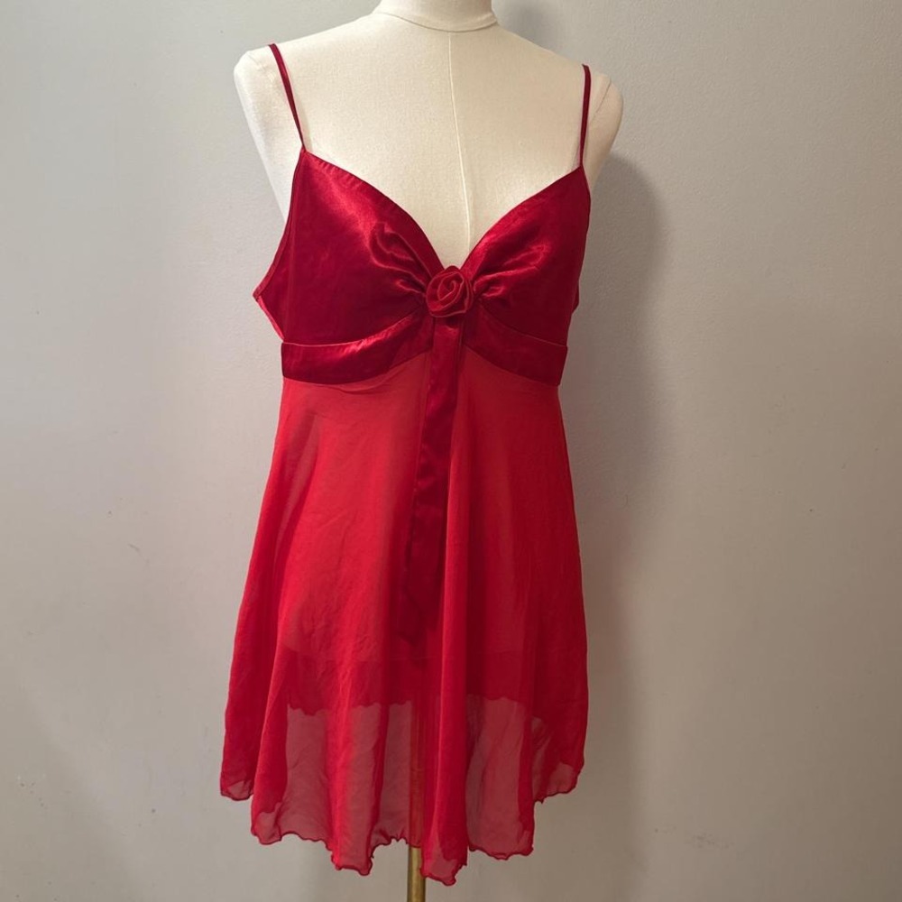 Y2K Victoria Secret Red Slip Dress‎ Size Women's Large